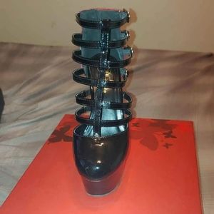 Red and black 6 inch heels